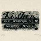 Névjegykártya - Irén Kiss Bp., XI. Bercsényi str. 6. II .10.