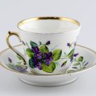 Cup and saucer (part of a set) - With violets