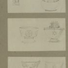 Drawing - ceremonial dishes with David star and lion motifs