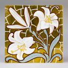 Tile - With white lilies