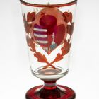 Footed commemorative glass - With the Hungarian coat of arms