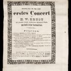 Print - printed on silk fabric, the program of the violinist Heinrich Wilhelm Ernst (1814–1865) on May 19, 1840, at the Redout in Pest