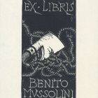 Ex-libris (bookplate) - Benito Mussolini