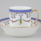 Cup and saucer - With floral garland