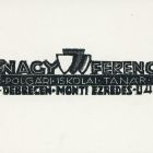 Névjegykártya - Business card of Ferenc Nagy higher elementary school teacher