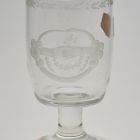 Footed ornamental glass - with hands holding each other