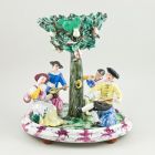 Table centrepiece - With figures of musicians sitting under a fruit tree