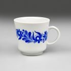 Coffee cup (part of a set) - Part of the Krisztina-202 tableware set with blue Hungarian style pattern