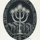 Ex-libris (bookplate) - Dr. István Lustig, lawyer from the library of Jewish writers