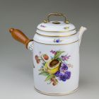 Chocolate pot with lid - With fruits, flowers and butterflies