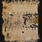 Fabric fragment - Tapestry band of animals, plants and baskets in a ground textile with knotted loops