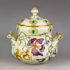 Sugar box with lid - With orchid decoration