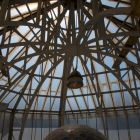 Architectural photograph - skylight dome of the vestibul from outside and the roofing above, Museum of Applied Arts