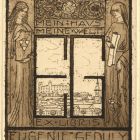 Ex-libris (bookplate) - for Eugenia Geduly, with a view of Bratislava