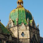 Architectural photograph - main dome and the windows of the dome chamber from Üllői street, Museum of Applied Arts