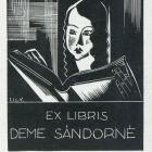 Ex-libris (bookplate) - Wife of Sándor Deme