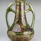 Vase - With two handles and stylized flowers