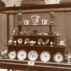Exhibition photograph - artworks of porcelain of Selma Strasser-Feldau's collection at the exhibition of " Amateur Collectors" of the Museum of Applied Arts 1907 (XIV. vitrine)