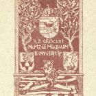 Ex-libris (bookplate) - Belongs to the Library of the Transylvanian National Museum