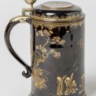 Tankard with lid - Chinoiserie, chinese lacquer painting; from the collection of Augustus II the Strong, Elector of Saxony and King of Poland