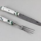 Cutlery - Knife and fork with fayence handles