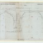 Plan - longitudinal section of the basement hall in the Üllői street wing, Museum of Applied Arts