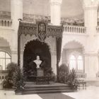 Interior photograph - the bust of King Franz Joseph I in the National Museum and School of Hungarian Applied Arts at the inauguration ceremony on October 25, 1896