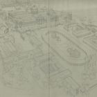Design - the perspective sketch of the Budapest International Fair