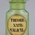 Pharmacy bottle with stopper - With the inscription "THEOBR: / NATR: / SALICYL:"