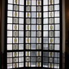 Architectural photograph - Stained glass window on the third floor of the main staircase, Kasselik House (Budapest, 3 Vörösmarty Square)