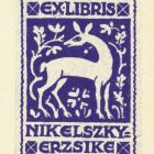 Ex-libris (bookplate) - Erzsike Nikelszky