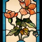 Stained glass window - With poppy motifs