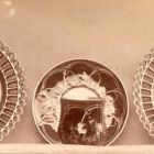 Exhibition photograph - porcelain coffee cups designed by Pál Horti, Christmas Exhibition of the Association of Applied Arts, 1901