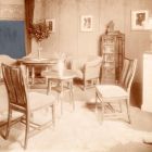 Exhibition photograph - parlour furniture designed by Ödön Faragó, Christmas Exhibition of The Association of Applied Arts 1904