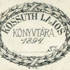 Ex-libris (bookplate) - Library of Lajos Kossuth