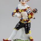 Statuette (figure) - Harlequin with pug as hurdy-gurdy