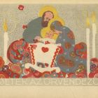 Postcard - to Christmas (postcard of the National Royal Hungarian School of Applied Arts)