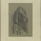 Drawing - paraoph Amenhotep IV. (Ehnaton), bust, right side profil