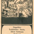 Ex-libris (bookplate) - Ungarischer Buchhandler-Verein, Alfred Hoffmann, Budapest