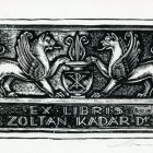 Ex-libris (bookplate) - Dr. Kádár Zoltán