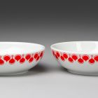 Round bowl (small, part of a set) - Part of the Bella-207 tableware set with red Gabriella pattern