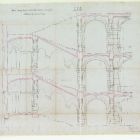 Plan - longitudinal section of the main staircase from basement till first floor, Musuem of Applied Arts