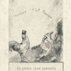 Ex-libris (bookplate) - Leon Gambetta „ Vouloir c'est pouvoir”