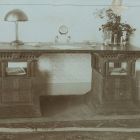 Exhibition photograph - writing table, Ede Thoroczkai Wigand's exhibition at Marosvásárhely (Târgu Mureş, Romania), 1910