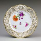 Small bowl - decorated with a flower bouquet with carnation and insect