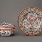 Bonbonniere - With saucer; decorated with Cubash pattern