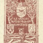 Ex-libris (bookplate) - Belongs to the library of the Transylvanian National Museum