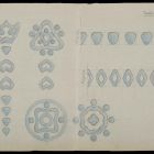 Design - for the ornaments of the columns of the Petőfi house (Budapest, Bajza street 39)