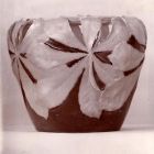 Photograph - Vase, with light chestnut panels on the surface, emerging from a dark base, Rörstrands Porslinsfabriker