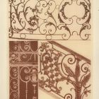 Design sheet - detail of a gate, ironwork balcony and stair railing